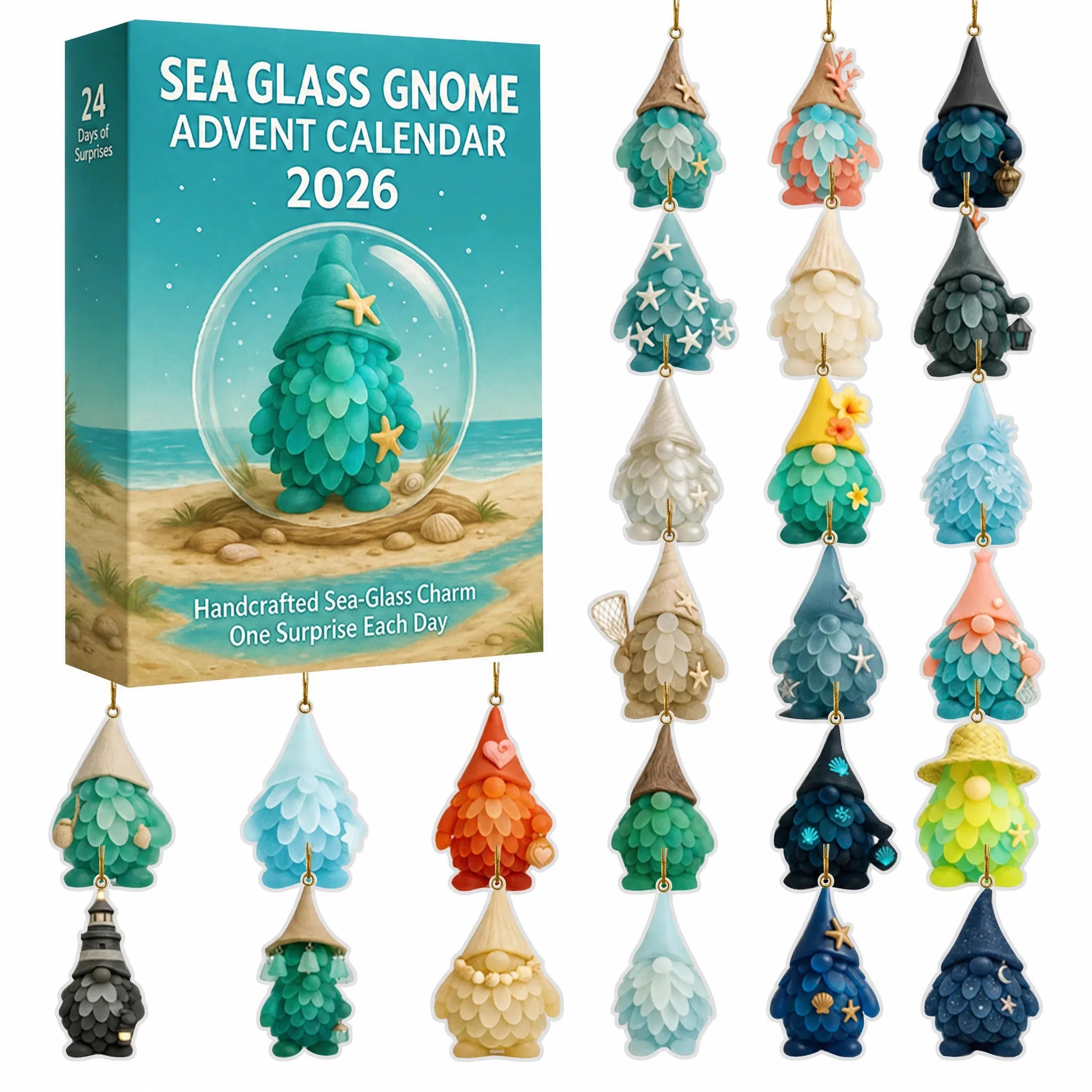 Purpose-Built Sea Glass Gnome Advent Calendar for Everyday Use