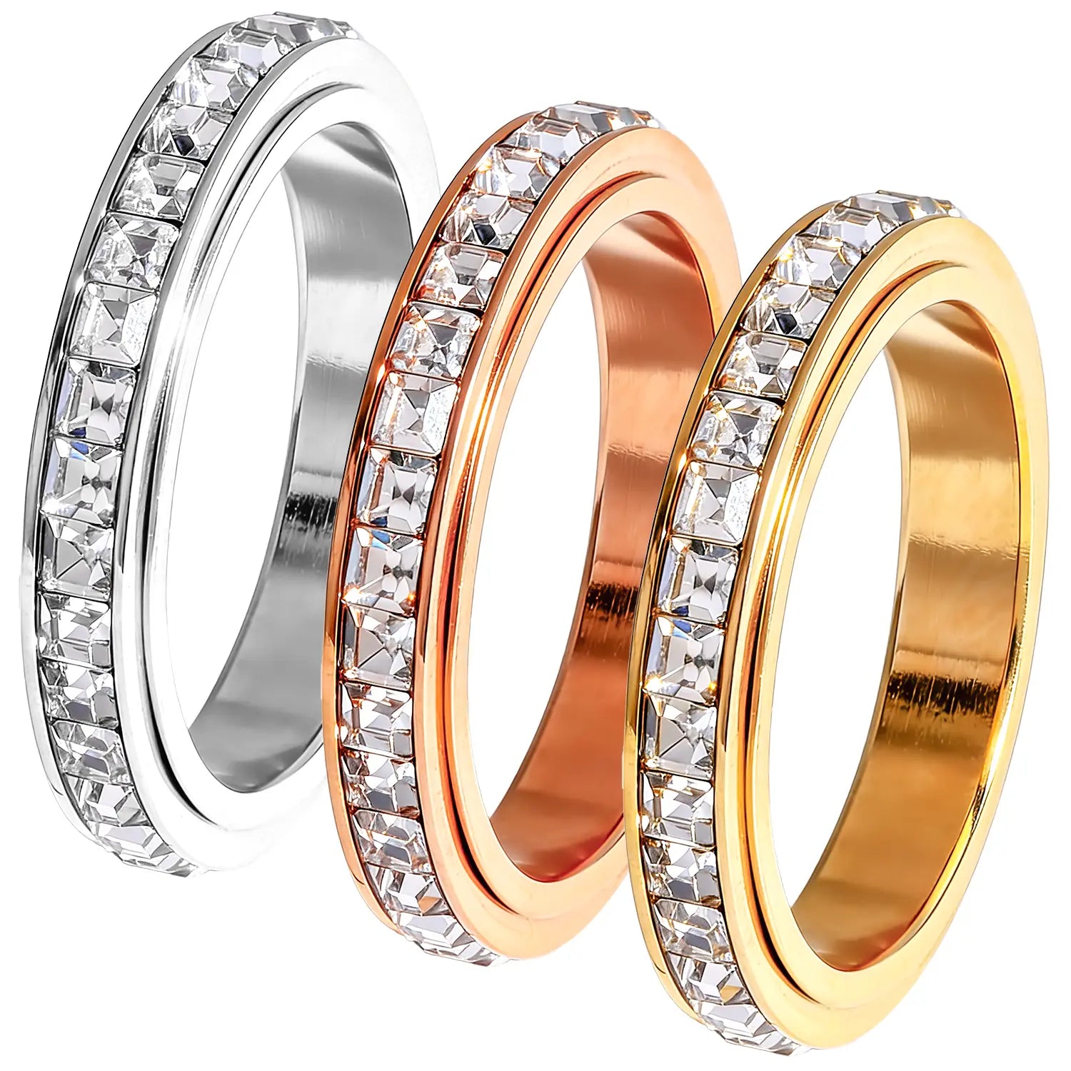 Distinctive September Laurel Anxiety Rings for Women and men Titanium