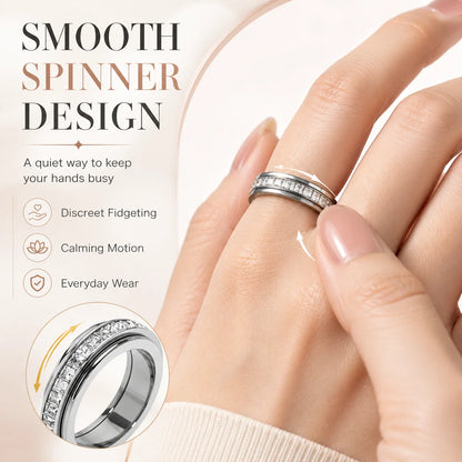 Distinctive September Laurel Anxiety Rings for Women and men Titanium