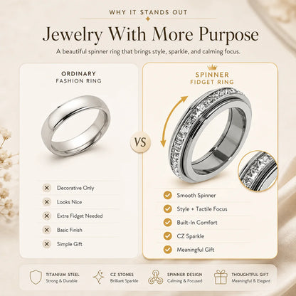 Distinctive September Laurel Anxiety Rings for Women and men Titanium