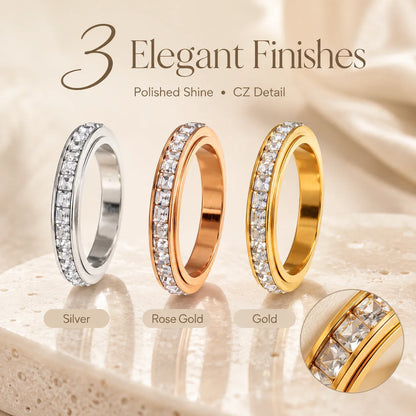 Distinctive September Laurel Anxiety Rings for Women and men Titanium