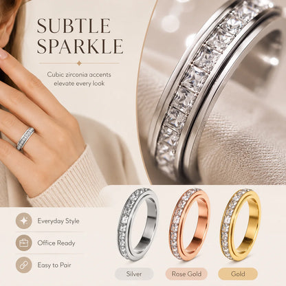 Distinctive September Laurel Anxiety Rings for Women and men Titanium