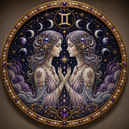 12 Zodiac Signs Pearl Art Craft Kit for Creative DIY Projects