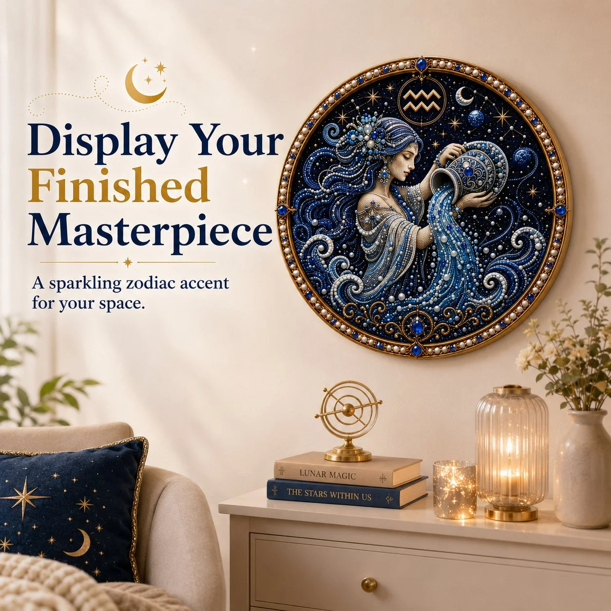12 Zodiac Signs Pearl Art Craft Kit for Creative DIY Projects