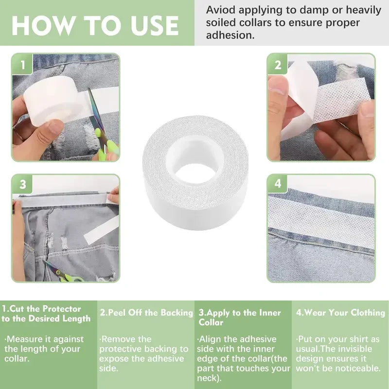 2-Roll Invisible Shirt Collar Sweat Pads and Clothing Guards