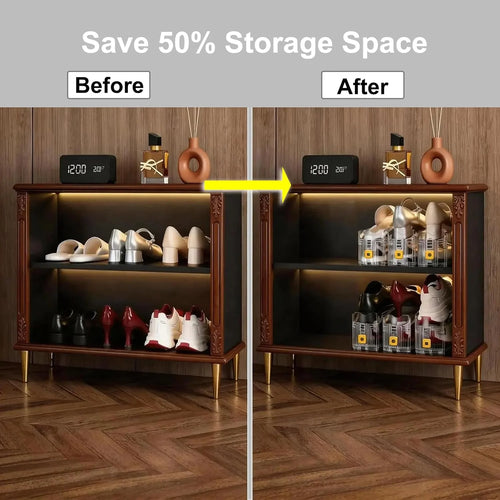 Space-Saving Shoe Organizer for Closet – Stackable Rack with Height