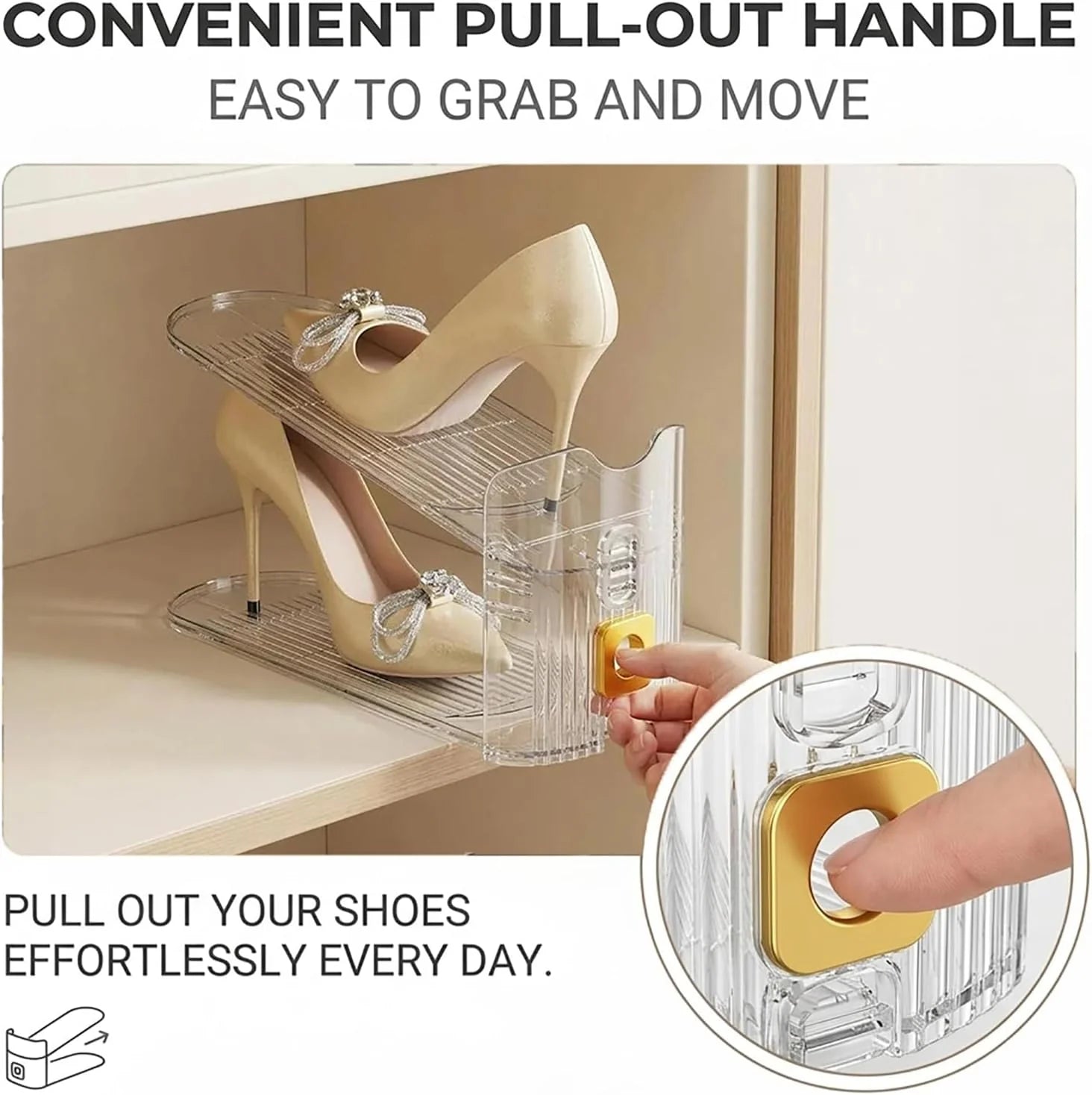 Space-Saving Shoe Organizer for Closet – Stackable Rack with Height