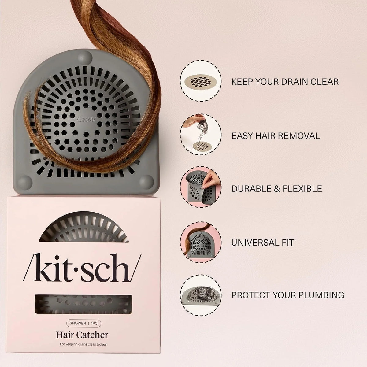 Easy-Care Silicone Hair Catcher for Shower Drains for Routine Upkeep