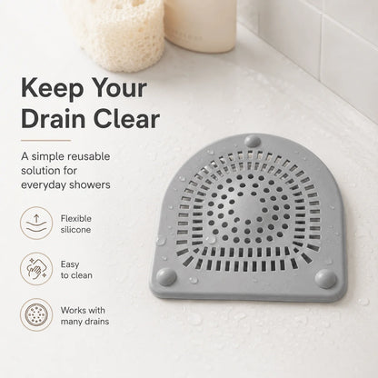 Easy-Care Silicone Shower Drain Hair Catcher 6" Flexible Dome Cover