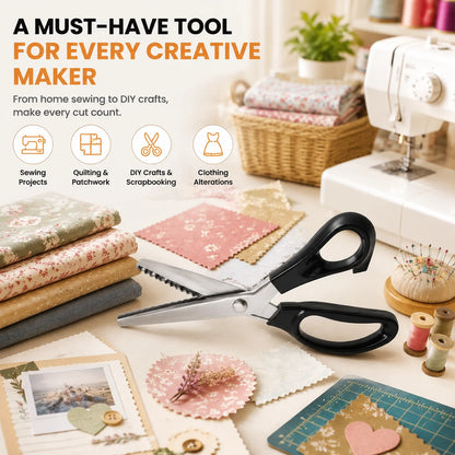 Easy-Care Professional Pinking Shears – Sharp Serrated Fabric