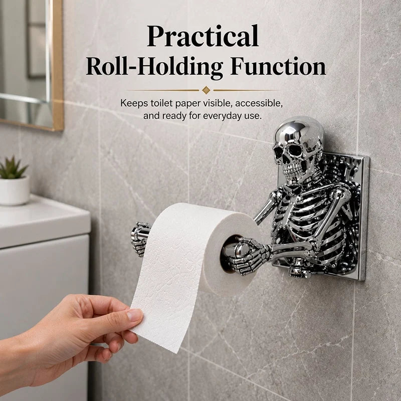 Purpose-Built Skull Toilet Paper Holder for Everyday Use