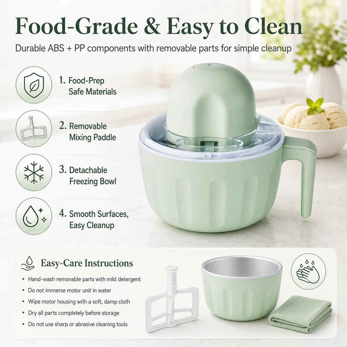 Purpose-Built Mini Homemade Ice Cream Maker for Everyday Use