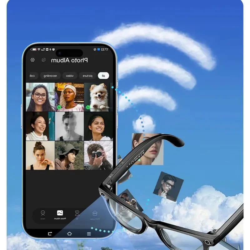 Distinctive Smart AI Translation Camera Bluetooth Glasses – 8 MP