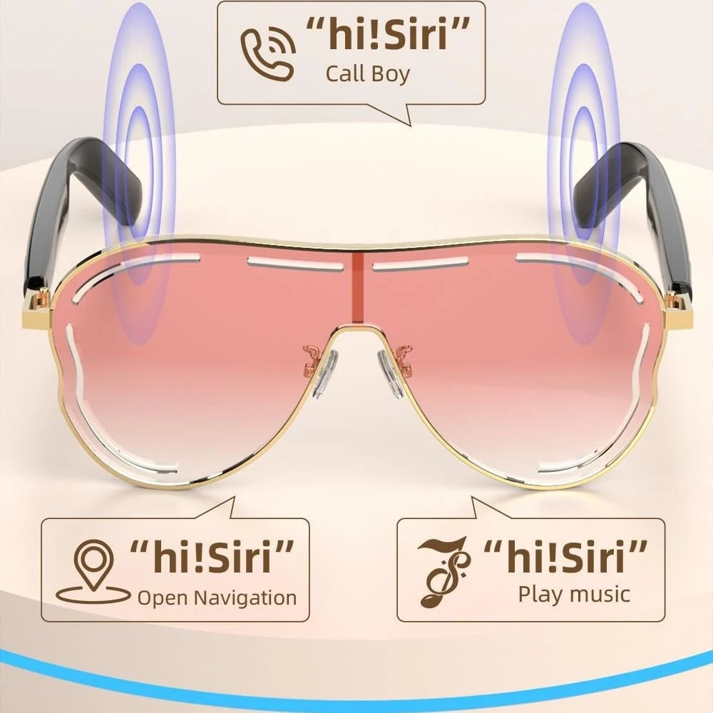 Bluetooth 5.4 Open-Ear Audio Sunglasses with UV Protection
