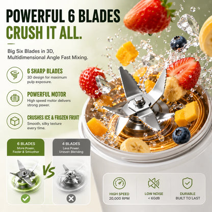 Purpose-Built Portable USB Blender with LED Display - Smoothies &