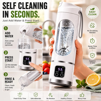 Purpose-Built Portable USB Blender with LED Display - Smoothies &