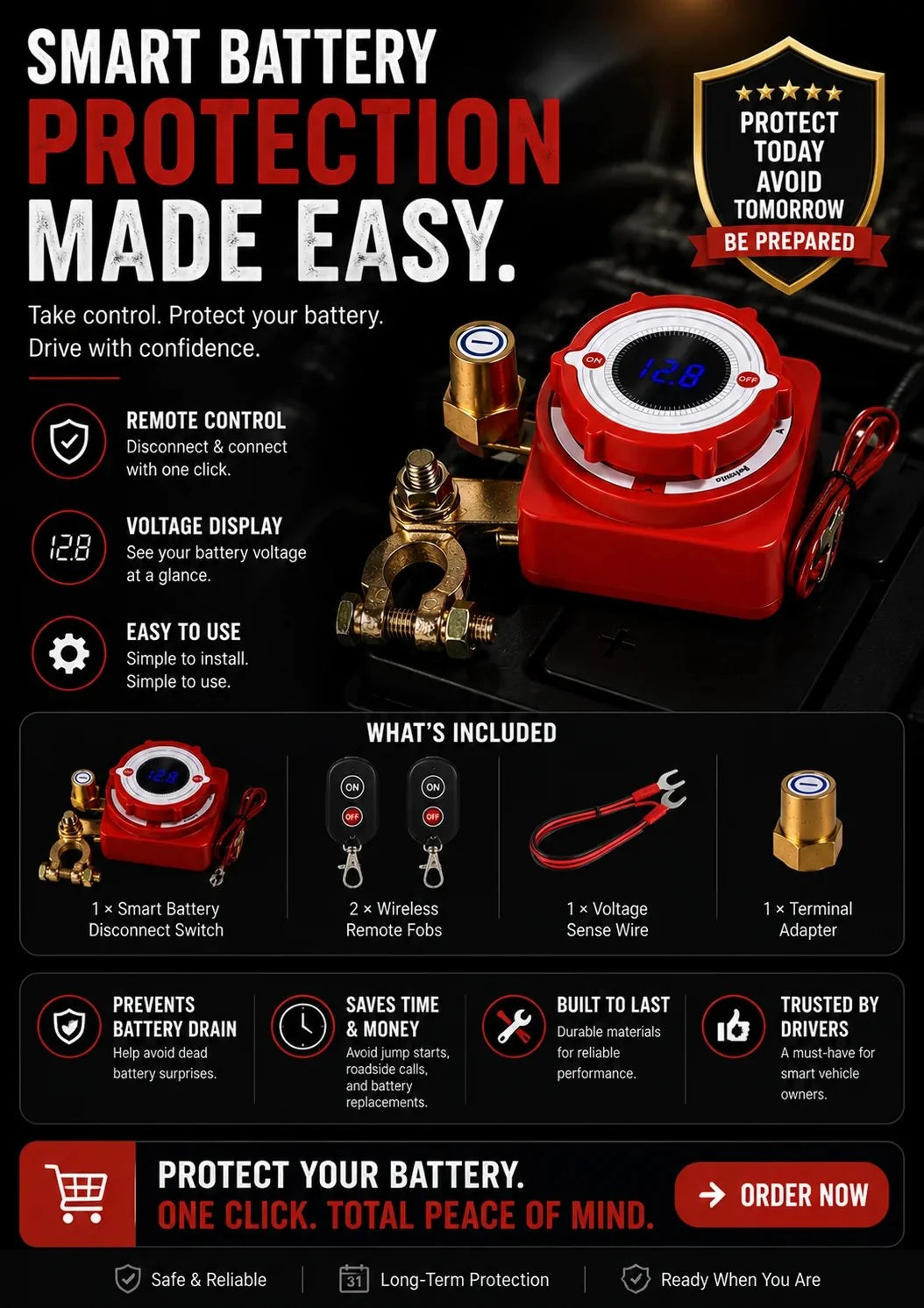 Workshop-Ready Smart Remote Battery Disconnect Switch – Built-In