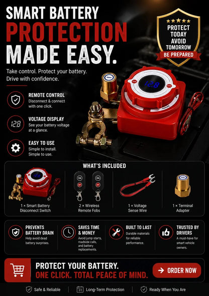 Workshop-Ready Smart Remote Battery Disconnect Switch – Built-In