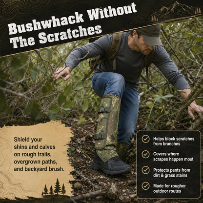 Adjustable Snake-Resistant Leg Gaiters for Hiking and Farm Work