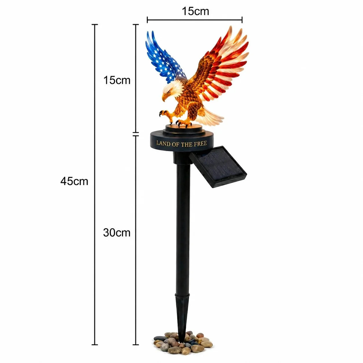 Outdoor-Ready Solar Eagle – American Freedom for Garden Display
