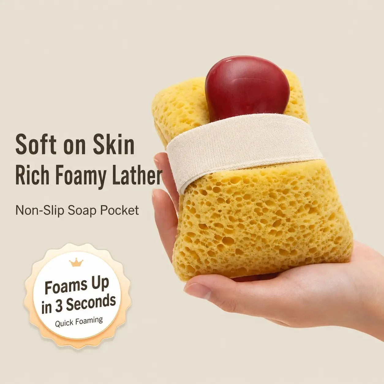 Purpose-Built Soft Bath Sponge with Soap Pocket for Everyday Use