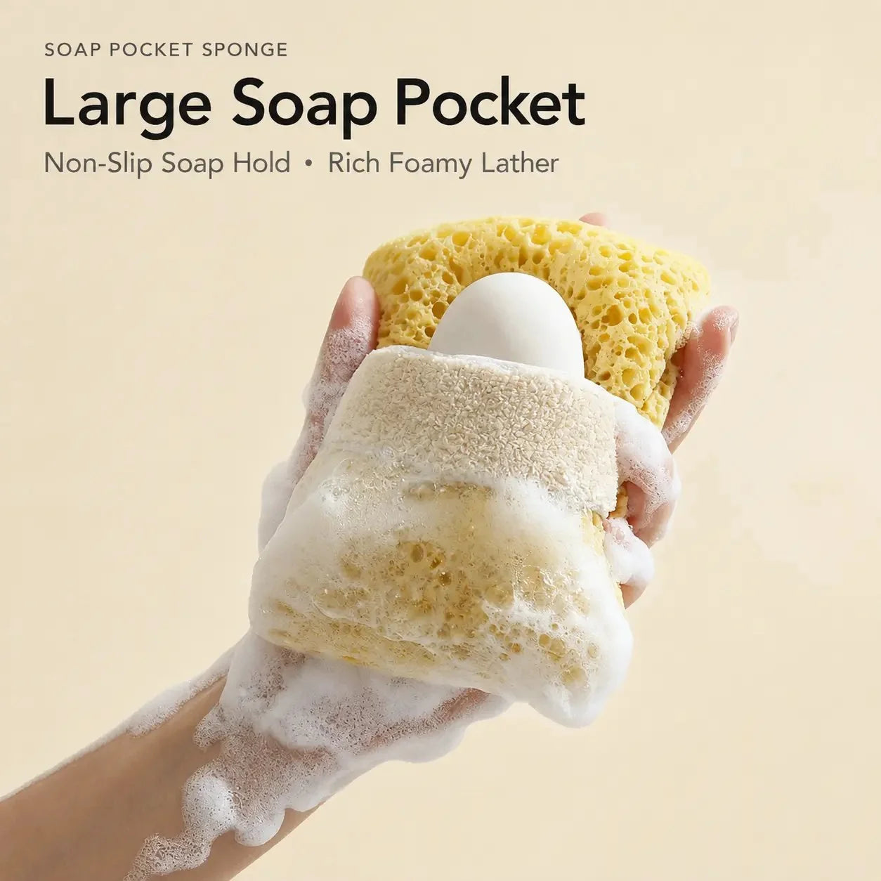 Purpose-Built Soft Bath Sponge with Soap Pocket for Everyday Use