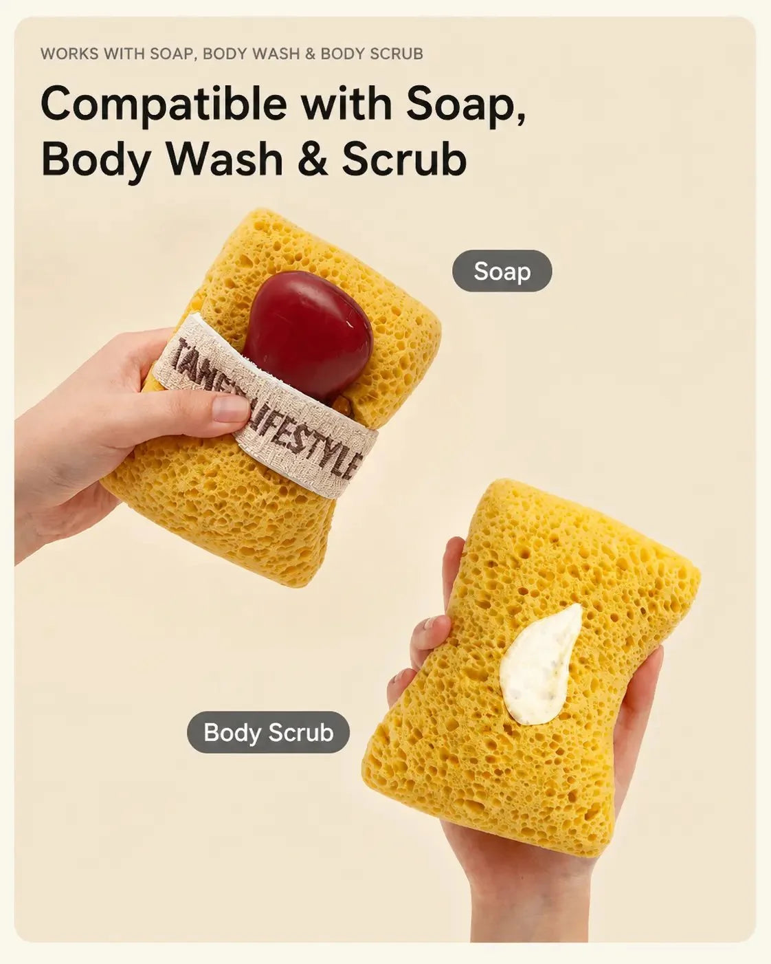 Purpose-Built Soft Bath Sponge with Soap Pocket for Everyday Use