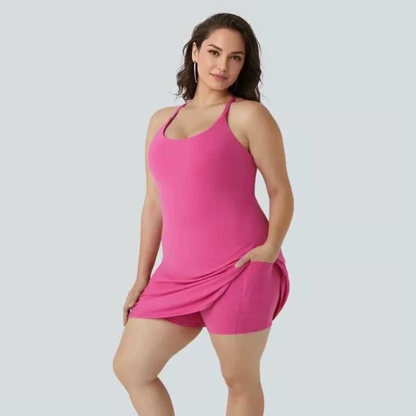 Softlyzero Plush Backless Active Dress for Movement and Casual Wear