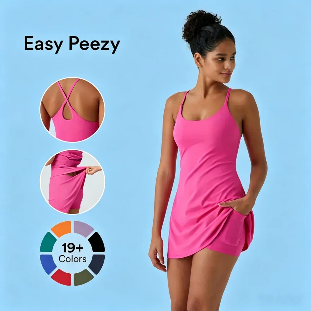 Softlyzero Plush Backless Active Dress for Movement and Casual Wear