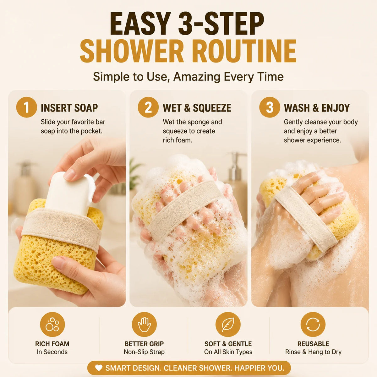 Purpose-Built Soft Soap Pocket Sponge – The Easy Way To Create More