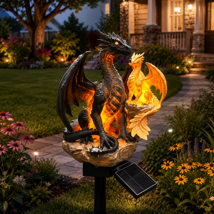 Amethyst Dragon Solar Ornament with a Crystal Garden Glow