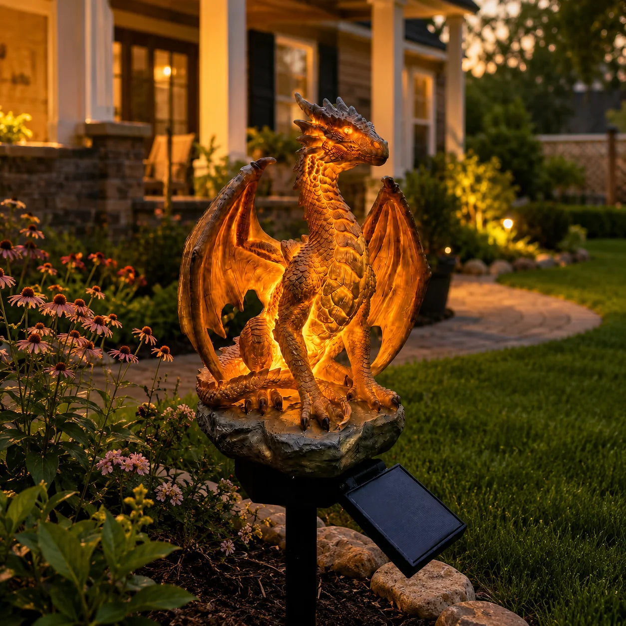 Amethyst Dragon Solar Ornament with a Crystal Garden Glow