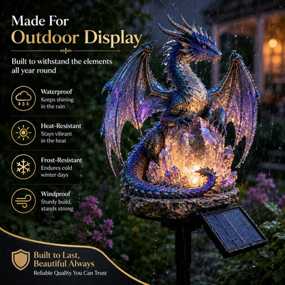 Amethyst Dragon Solar Ornament with a Crystal Garden Glow