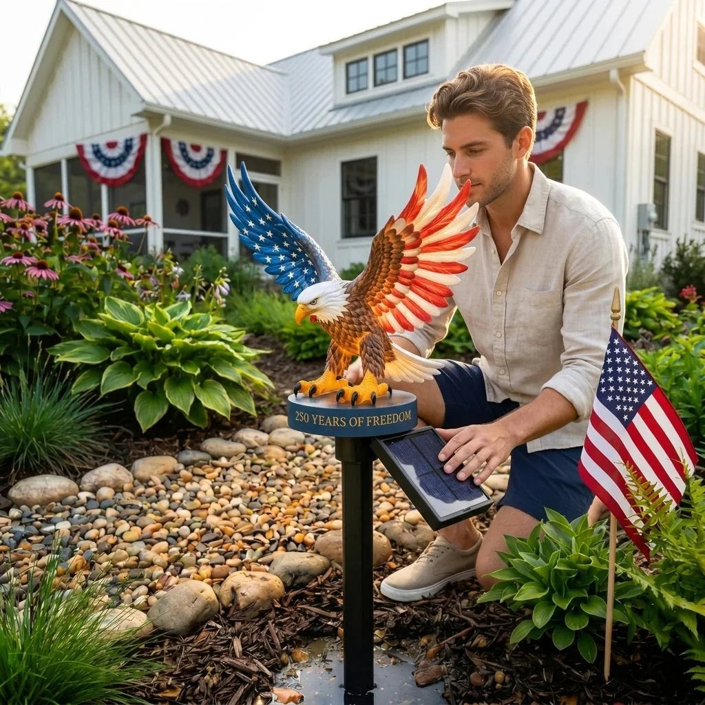 Patriotic Eagle Solar Stake Commemorating America at 250