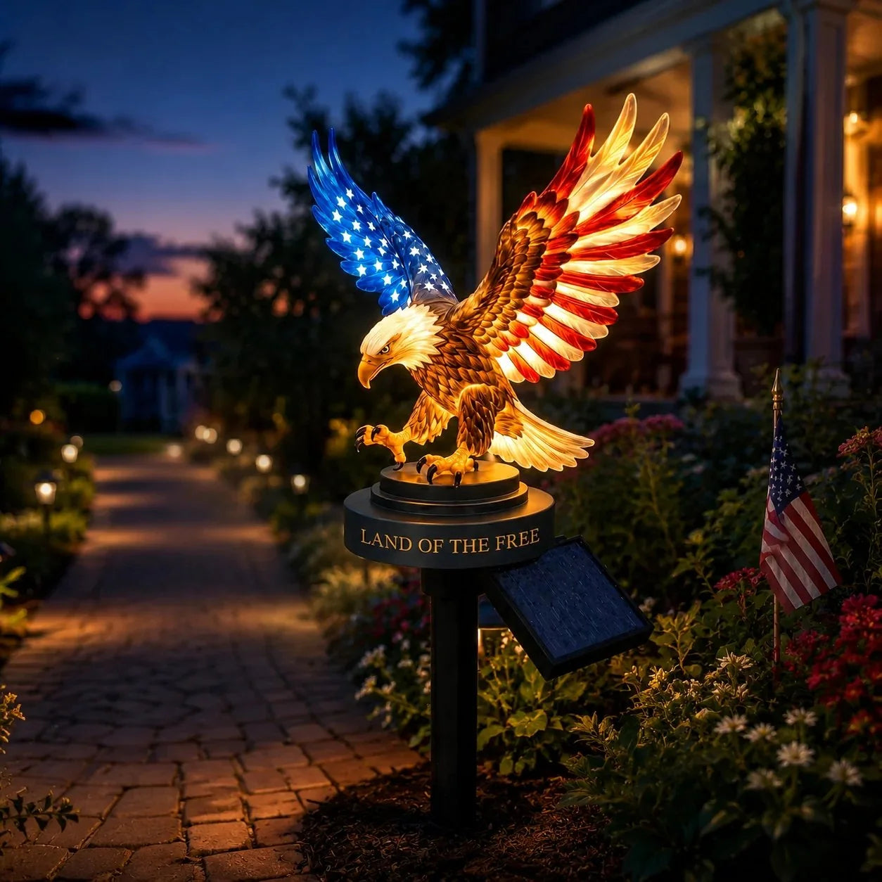 Patriotic Eagle Solar Stake Commemorating America at 250