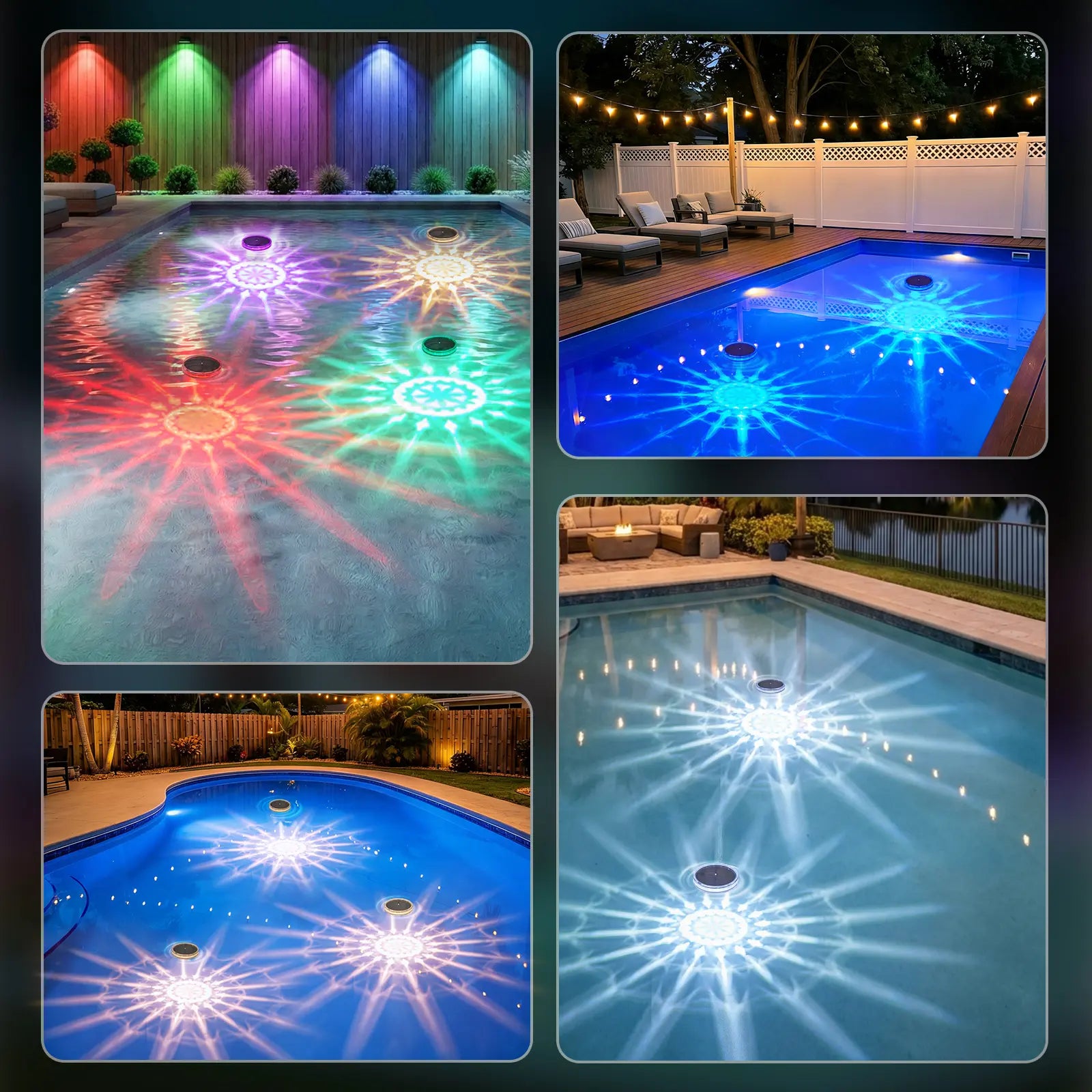 Outdoor-Ready Solar Floating Pool – Light Effects for Garden Display