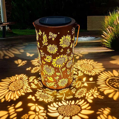 Solar-Powered Sunflower Garden Lantern