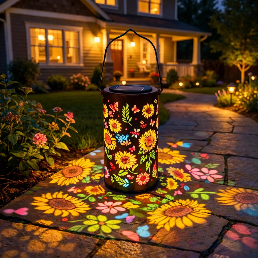 Solar-Powered Sunflower Garden Lantern
