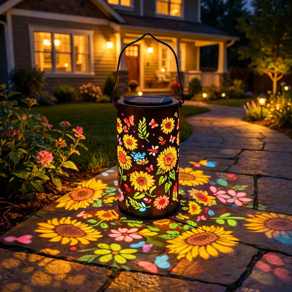 Solar-Powered Sunflower Garden Lantern