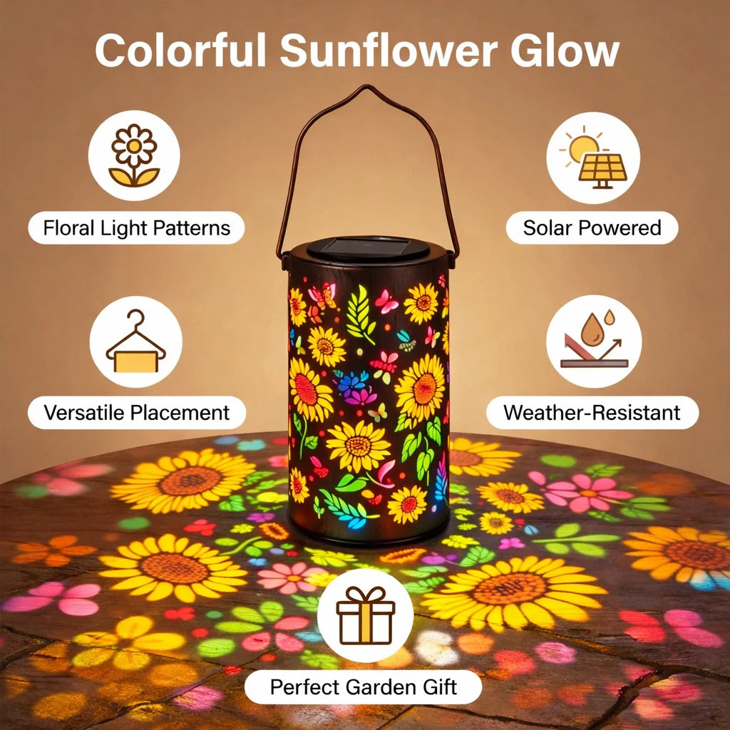 Solar-Powered Sunflower Garden Lantern