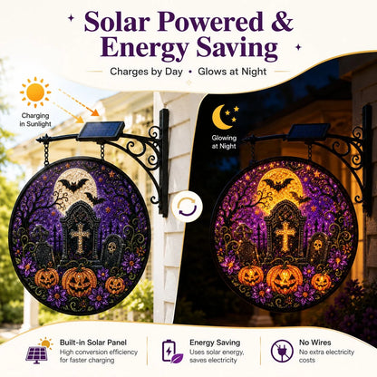 Outdoor Solar LED Hanging Sign Light for Garden Display