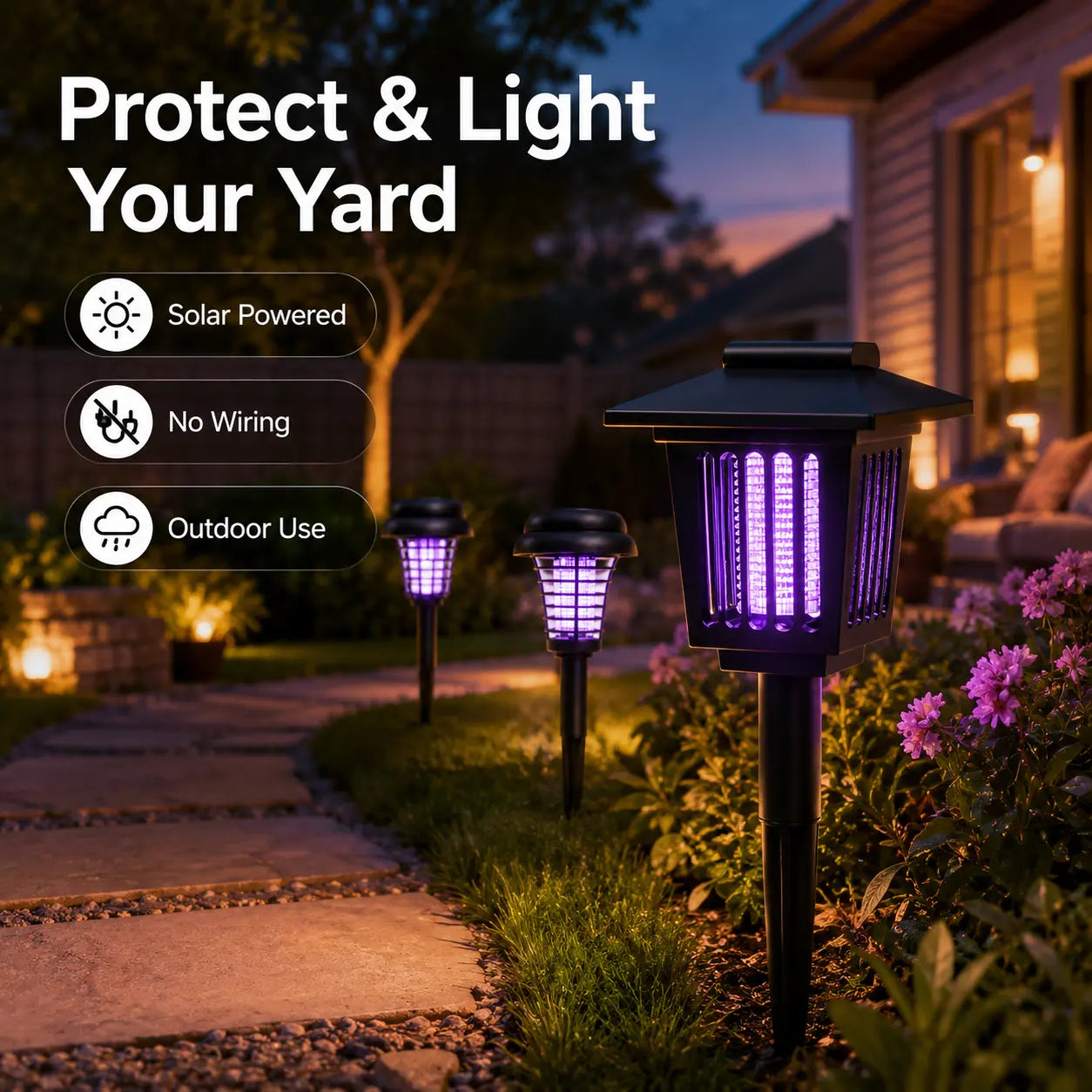 Solar Mosquito Zapper & Outdoor Pathway Light
