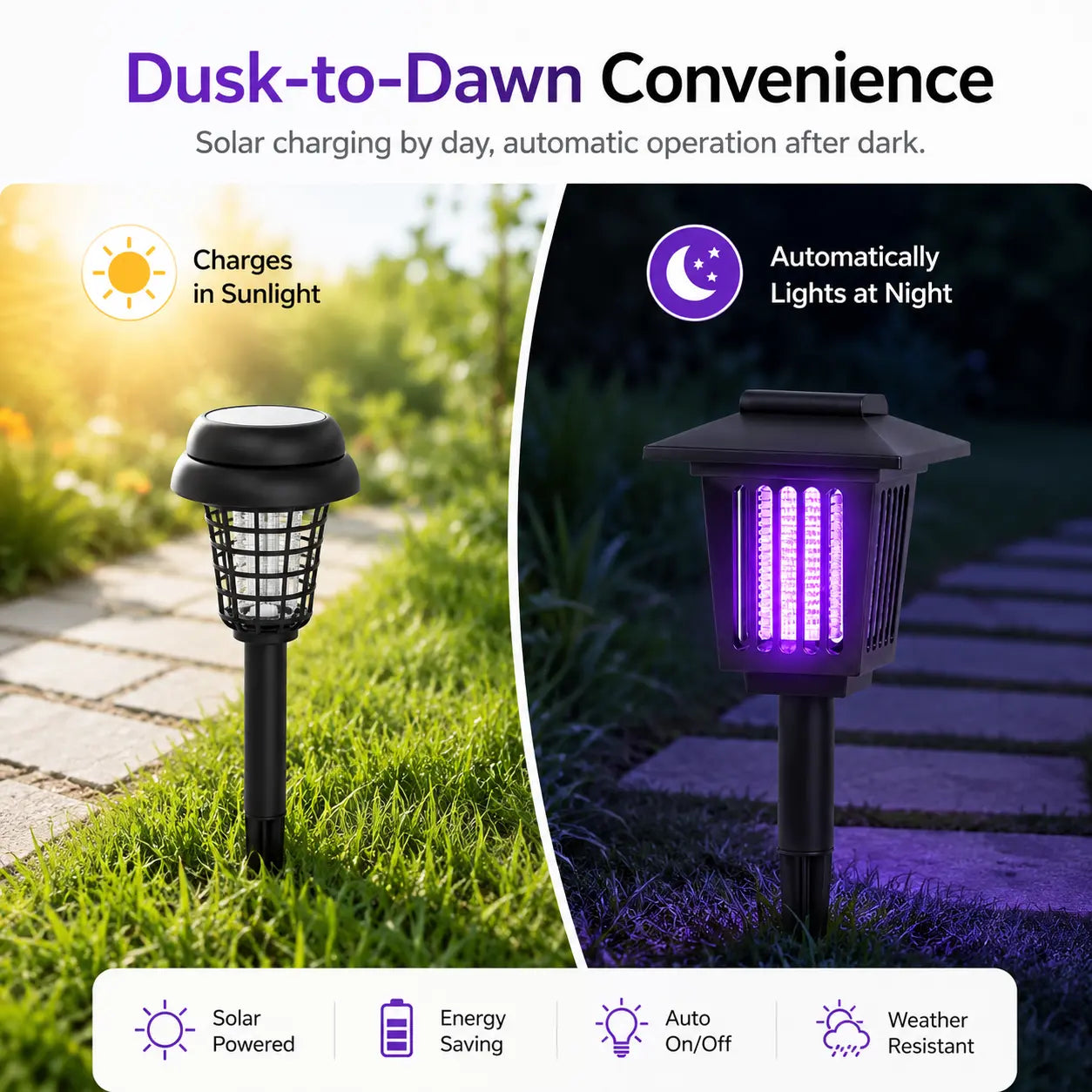Solar Mosquito Zapper & Outdoor Pathway Light