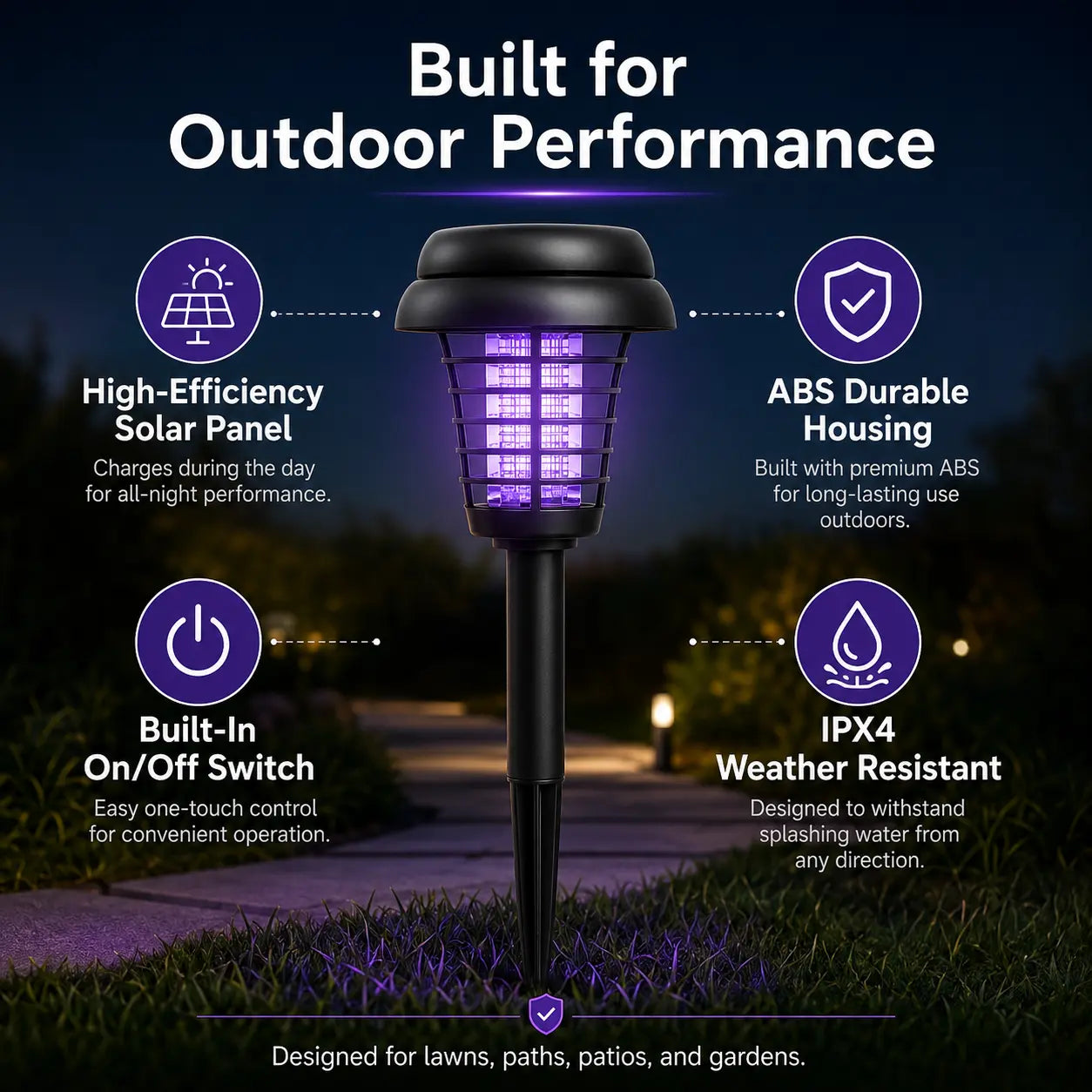 Solar Mosquito Zapper & Outdoor Pathway Light