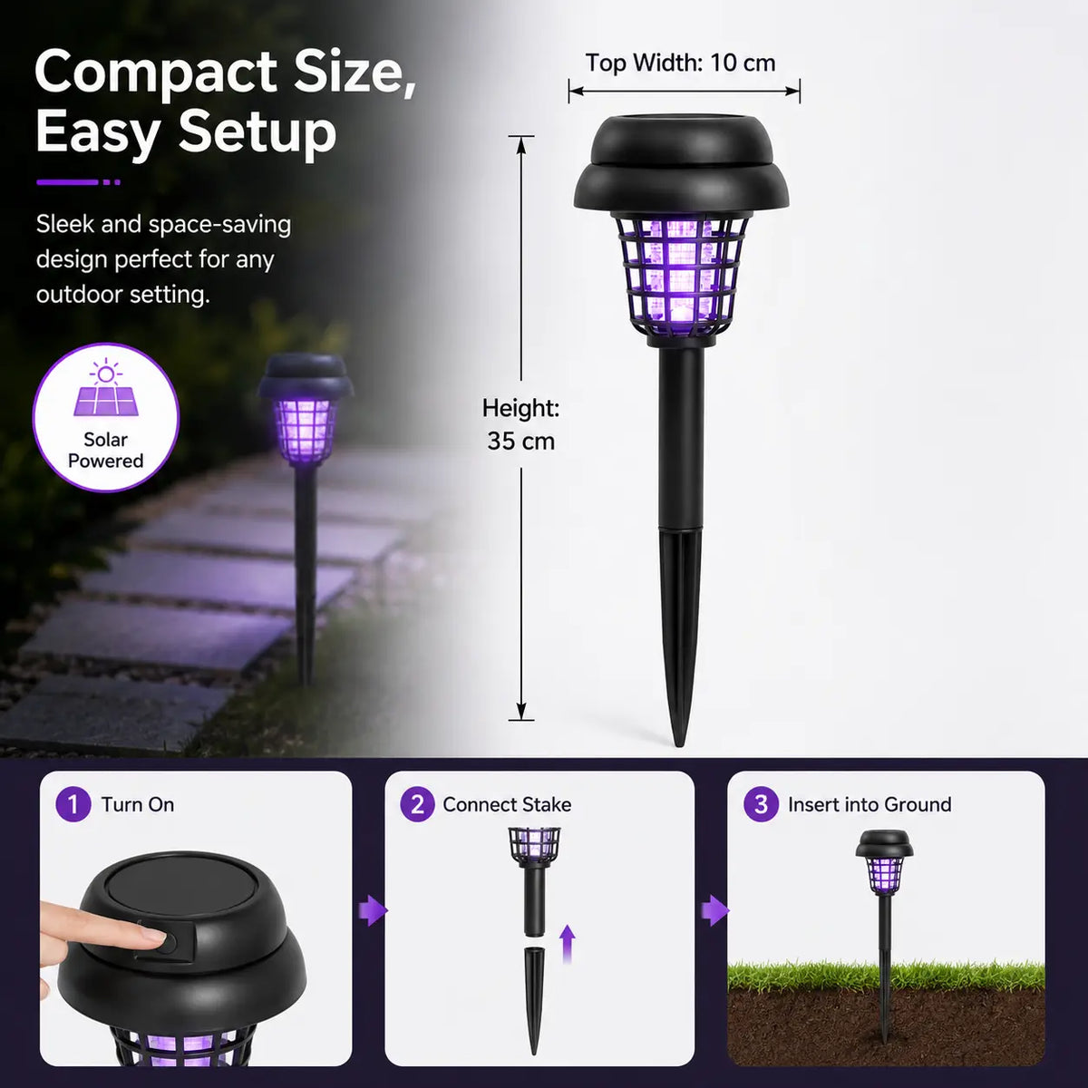 Solar Mosquito Zapper & Outdoor Pathway Light