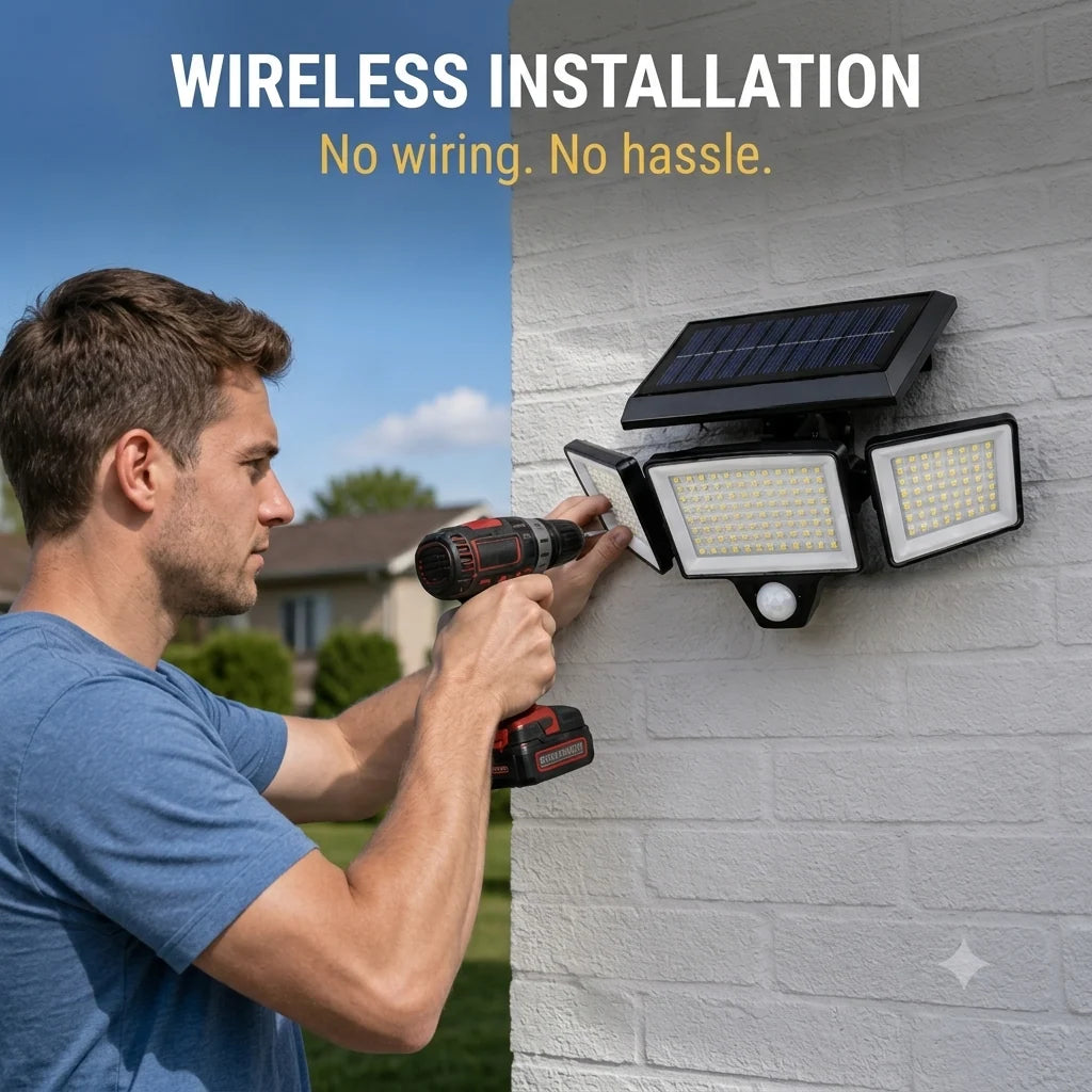 210-LED Solar Security Light Delivering up to 2500 Lumens