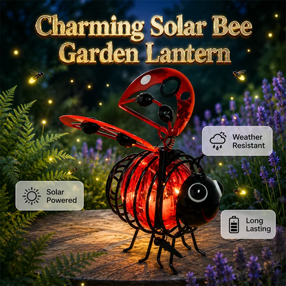 Outdoor Hanging Solar Bee Light – Warm Amber Glow, Flicker- , Garden