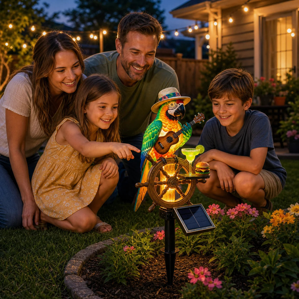 Outdoor-Ready Solar-Powered Parrot Garden Light for Garden Display