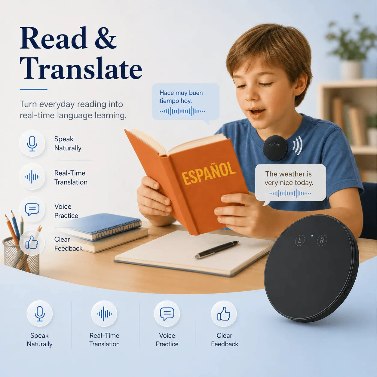 Purpose-Built Spanish & English Practice Companion – Supports 108
