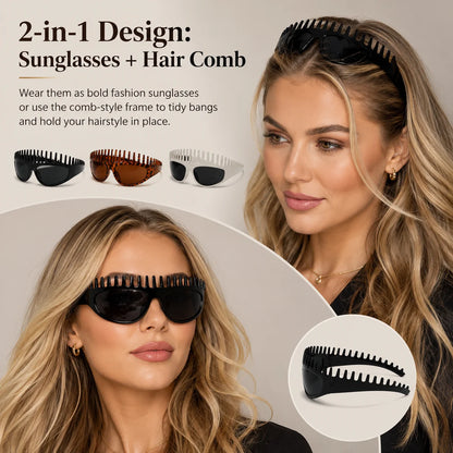 Jagged-Frame Y2K Oval Sunglasses with a Spiky Retro Look